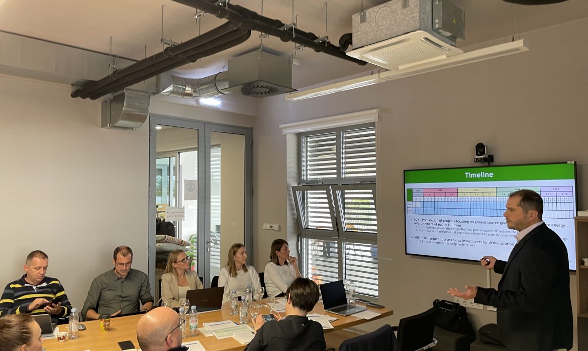 The first Steering Committee Meeting of the GeoBuilding – Fostering ground source geothermal energy-based energy refurbishments in the border area project was held on 9 October 2025 at the Creative Industries Incubator (ENTER) in Koprivnica.
